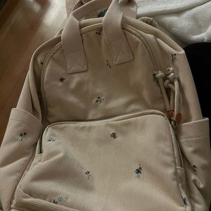 Universal thread corduroy flower embroidered backpack